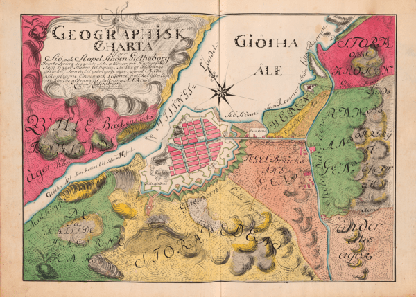Historisk karta över Göteborg från 1766.