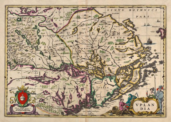 Karta över Uppland från 1680-talet.