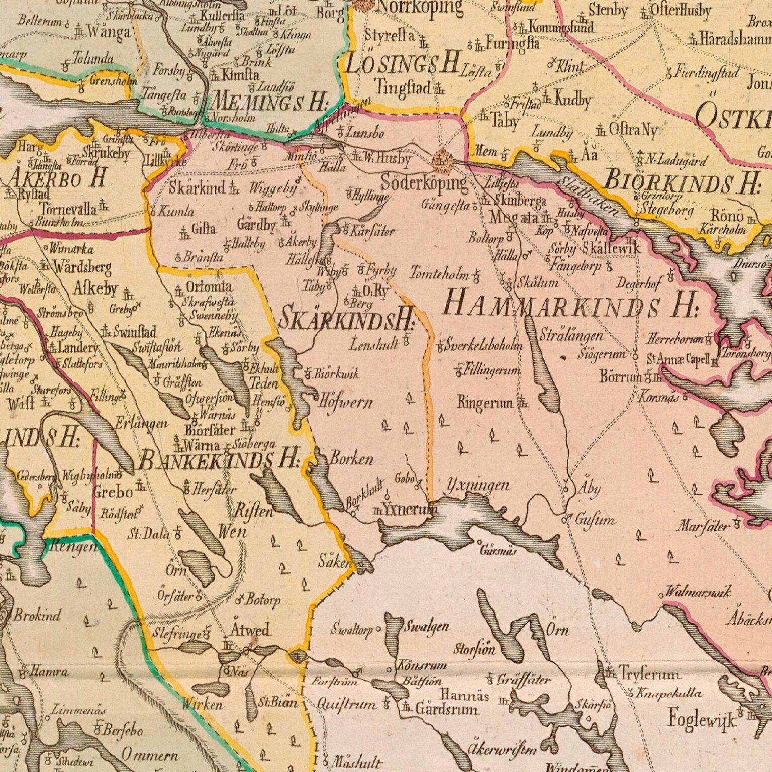 Karta över Östergötland 1779 - Släktled