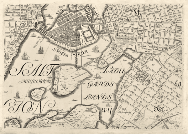 Karta över Stockholm från 1733