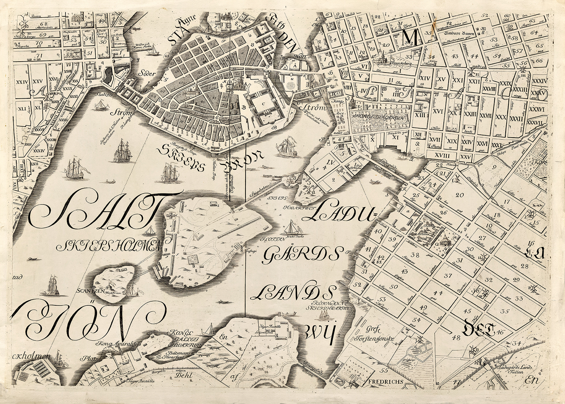 Karta över Stockholm 1733 - Släktled
