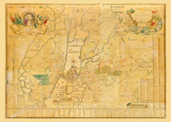 Historisk karta över Stockholm 1733