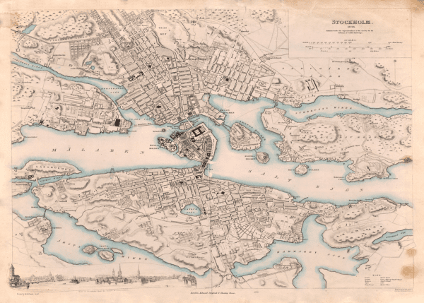 Karta över Stockholm 1838
