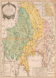 Historisk karta över Värmland 1783.