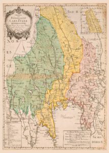 Historisk karta över Värmland 1783.