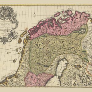 Historisk karta över Norra Sverige och Norge 1708