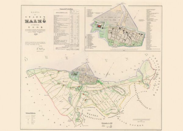 Historisk karta över Malmö 1853