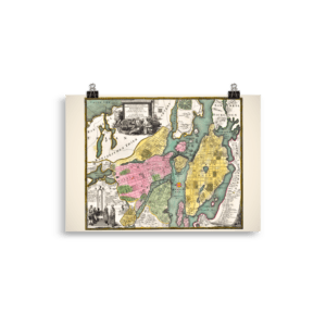 Karta över Stockholm från omkring 1700 till 1724