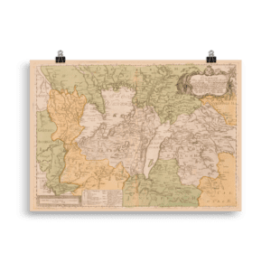 Karta över sjöar och strömmar för segelfartens införande från 1774