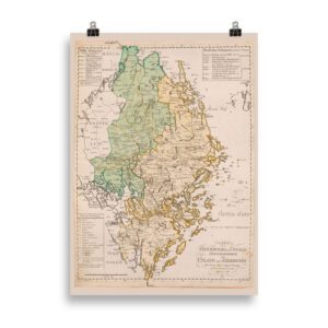 Karta över Uppland och Södertörn 1785