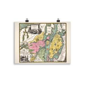 Karta över Stockholm från omkring 1700 till 1724