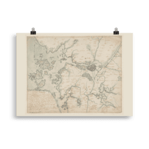 Karta över Göteborg med omgivningar 1801