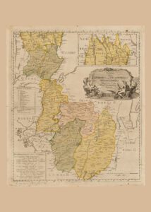 Historisk karta över Älvsborg eller Vänersborgs hövdingedömen - 1781