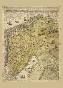 Historisk karta över Västerbotten, Norrbotten och Lappland 1626