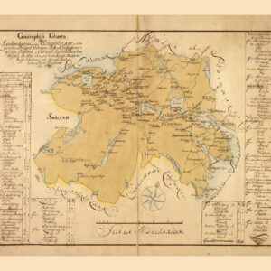 Historisk vägkarta över Östergötland 1740