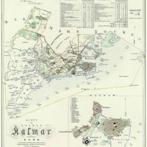 Historisk karta över Kalmar 1854