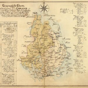Historisk vägkarta över Uppland 1731