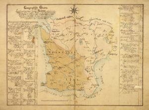 Historisk vägkarta över Skåne 1731