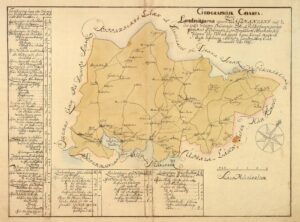 Historisk vägkarta över Västmanland 1731