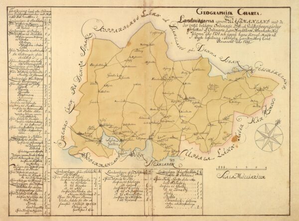 Historisk vägkarta över Västmanland 1731