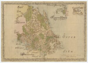 Historisk karta över Uppland 1716
