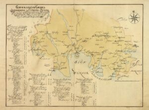 Historisk vägkarta över Närke och Värmland 1731