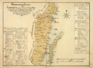Historisk vägkarta över Kalmar län 1731