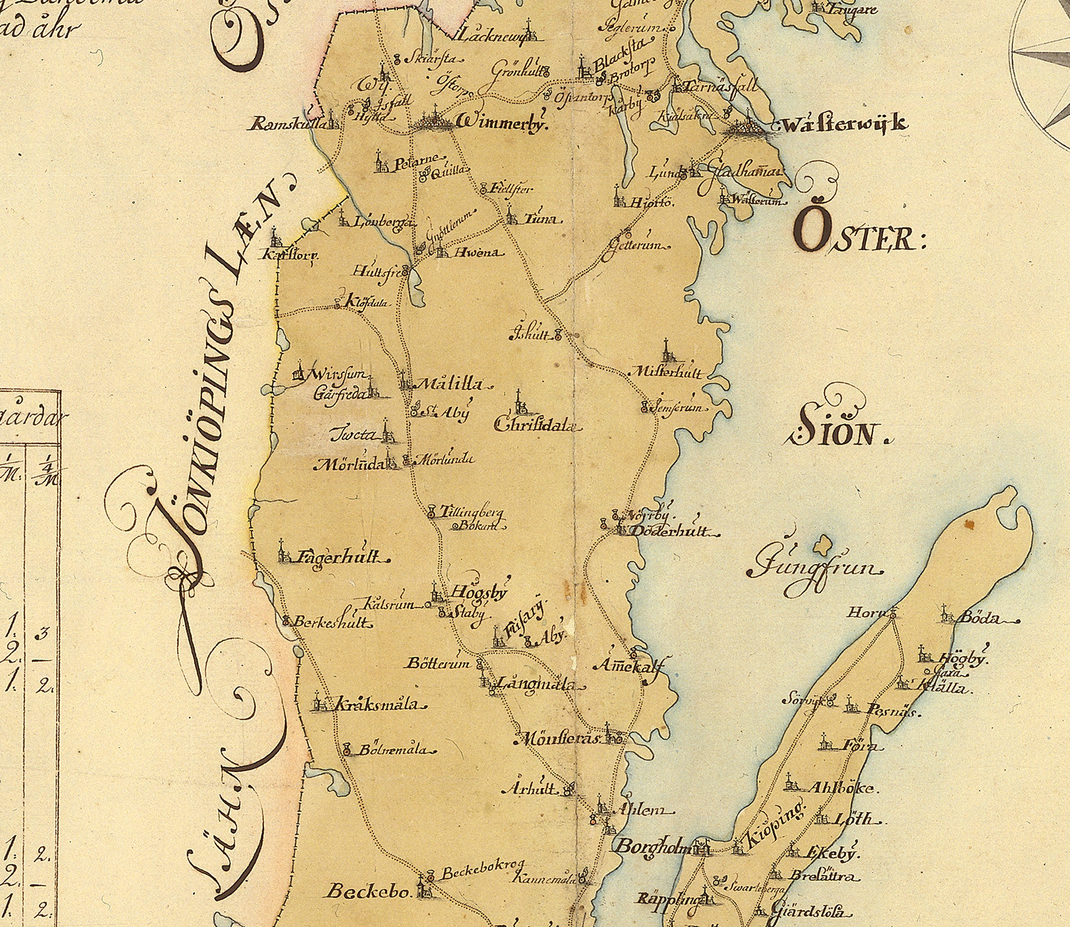 Vägkarta över Kalmar län 1731 - Släktled