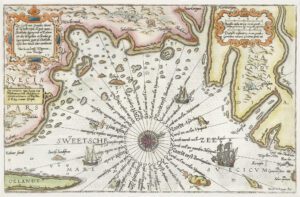 Historisk karta över Sveriges nedre östkust 1580-tal