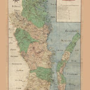 Historisk karta över Kronobergs och Blekinges hövdingedömen 1750