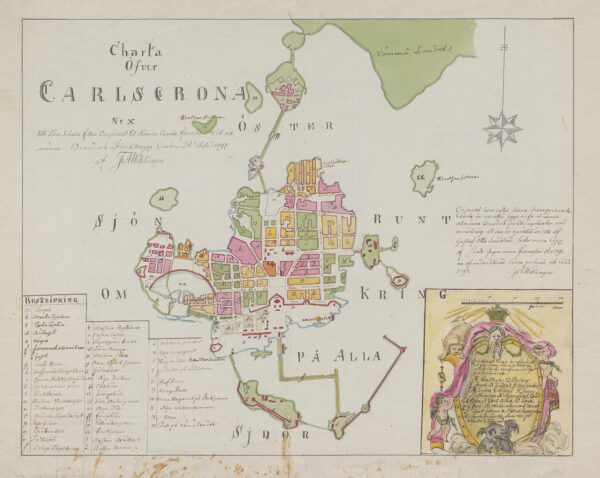 Historisk karta över Karlskrona 1797