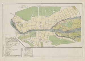 Historisk karta över Gävle på 1700-talet