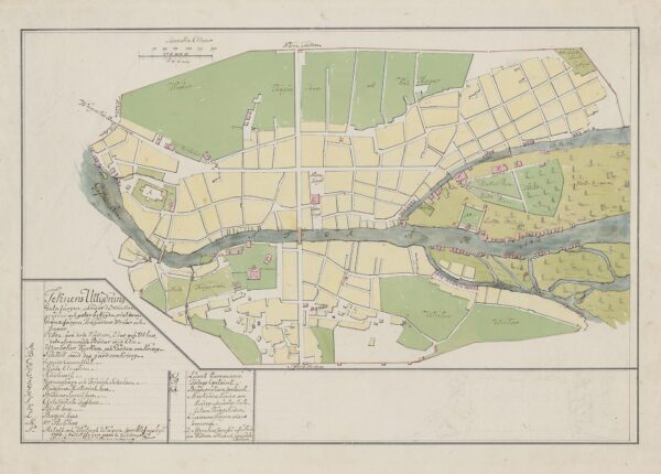 Historisk karta över Gävle på 1700-talet