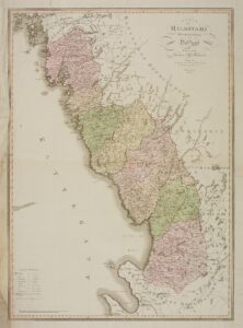Historisk karta över Halland 1807