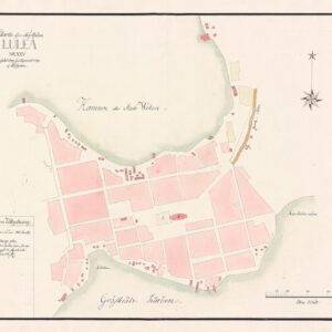 Historisk karta över sjöstaden Luleå 1790