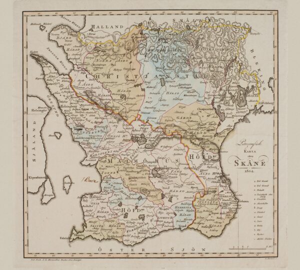 Historisk karta över Skåne 1804