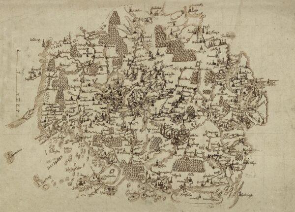 Historisk karta över Södermanland 1700-tal