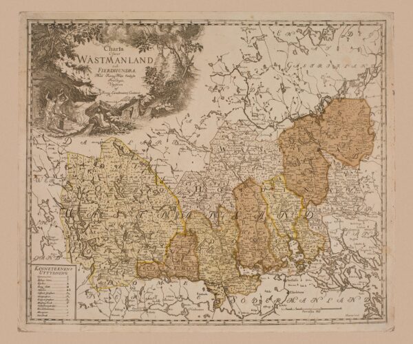 Historisk karta över Västmanland 1742