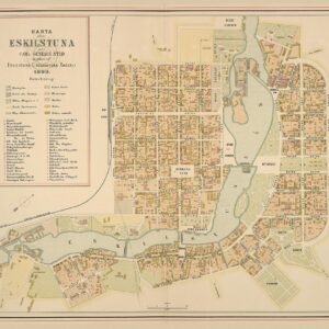 Historisk karta över Eskilstuna och Carl Gustafs stad 1890