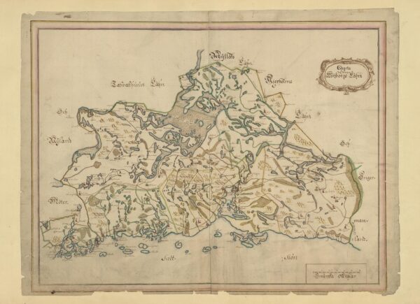 Generalkarta Viborgs län i Finland sent 1600-ta