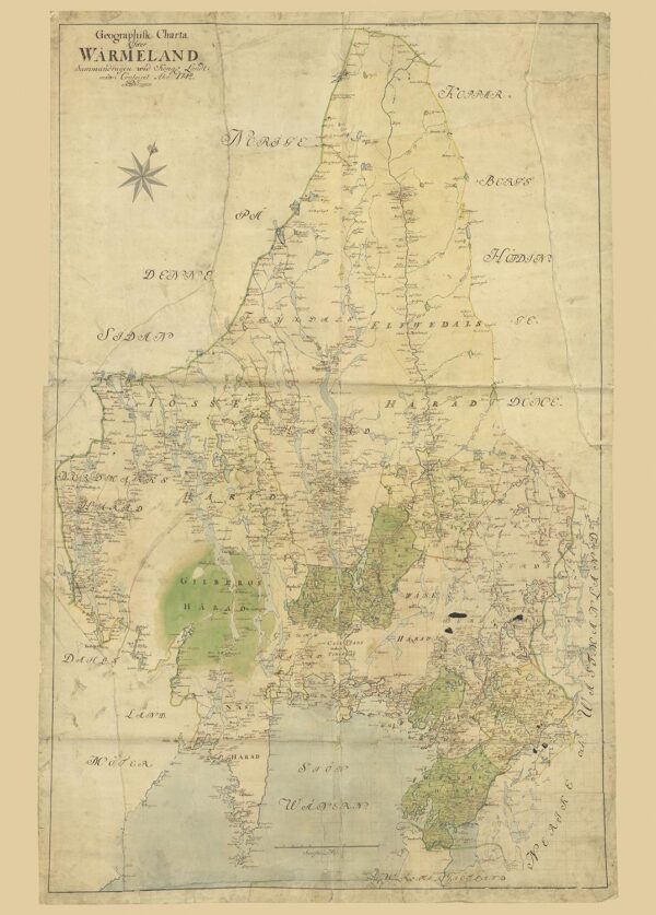Historisk karta över Värmland 1742