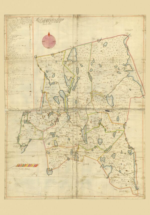 Historisk karta över Norra Vedbo härad 1688