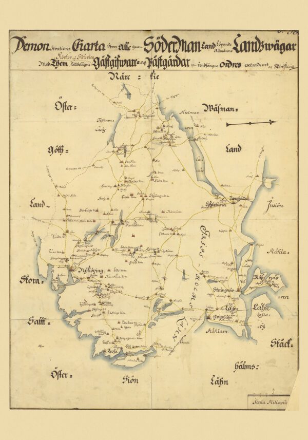 Historisk karta över Södermanland 1758