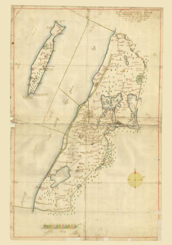 Historisk karta över Vista härad i Jönköpings län 1600-tal