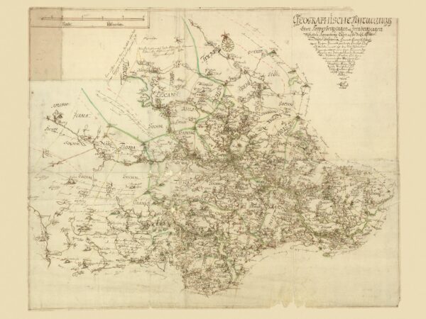 Historisk karta över en del av Kopparbergs län 1687