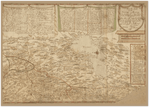 Historisk karta över gräns mellan Sverige och Norge 1714