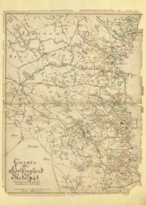 Historisk karta över Hälsingland och Medelpad 1714