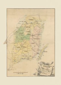 Historisk karta över landsvägarna i stor del av östra Sverige