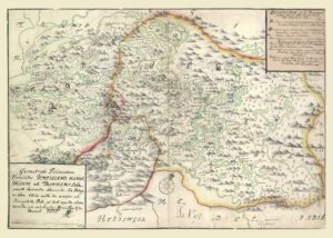 Historisk karta över Jämtland och Trondheims län 1675