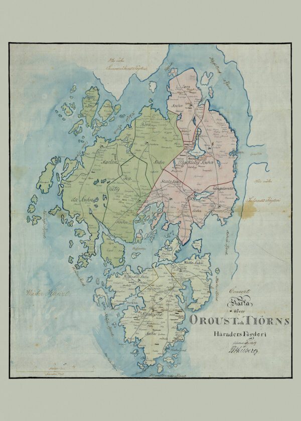 Historisk karta över Orust och Tjörn 1819